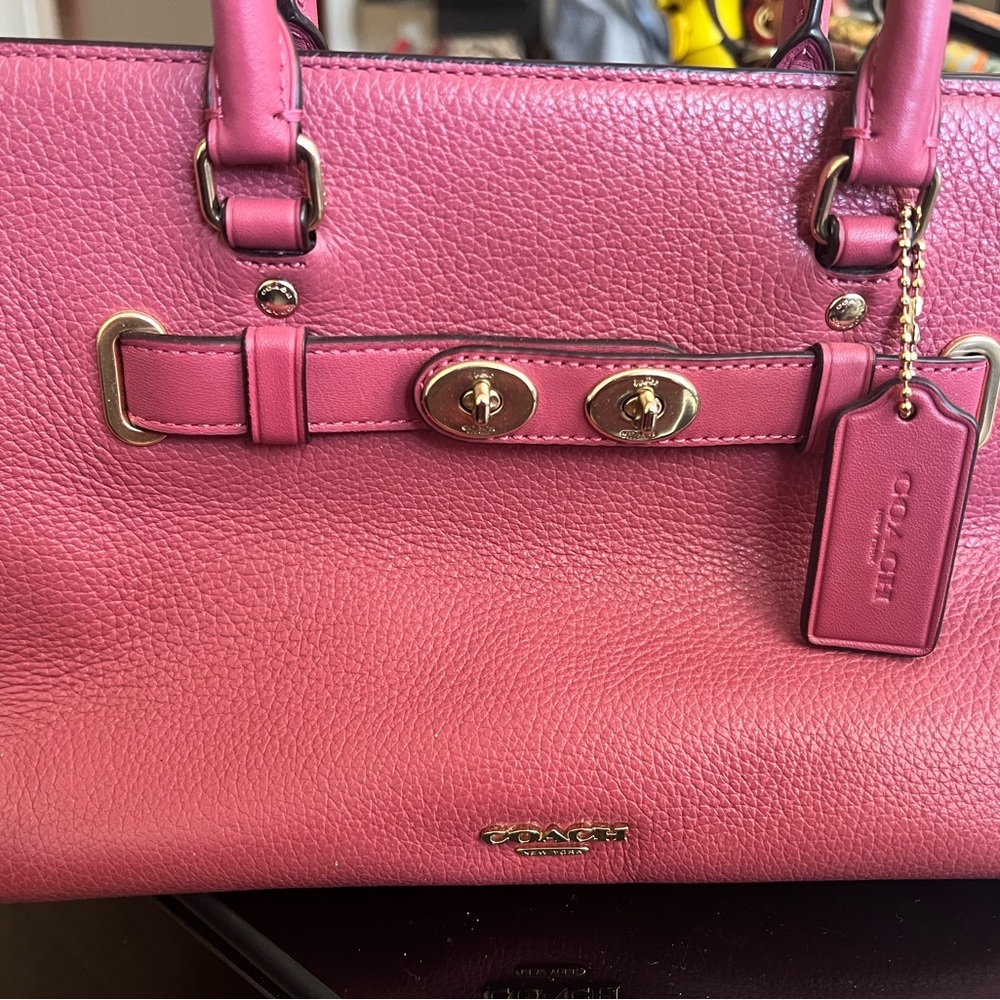 Pink pebble leather Coach